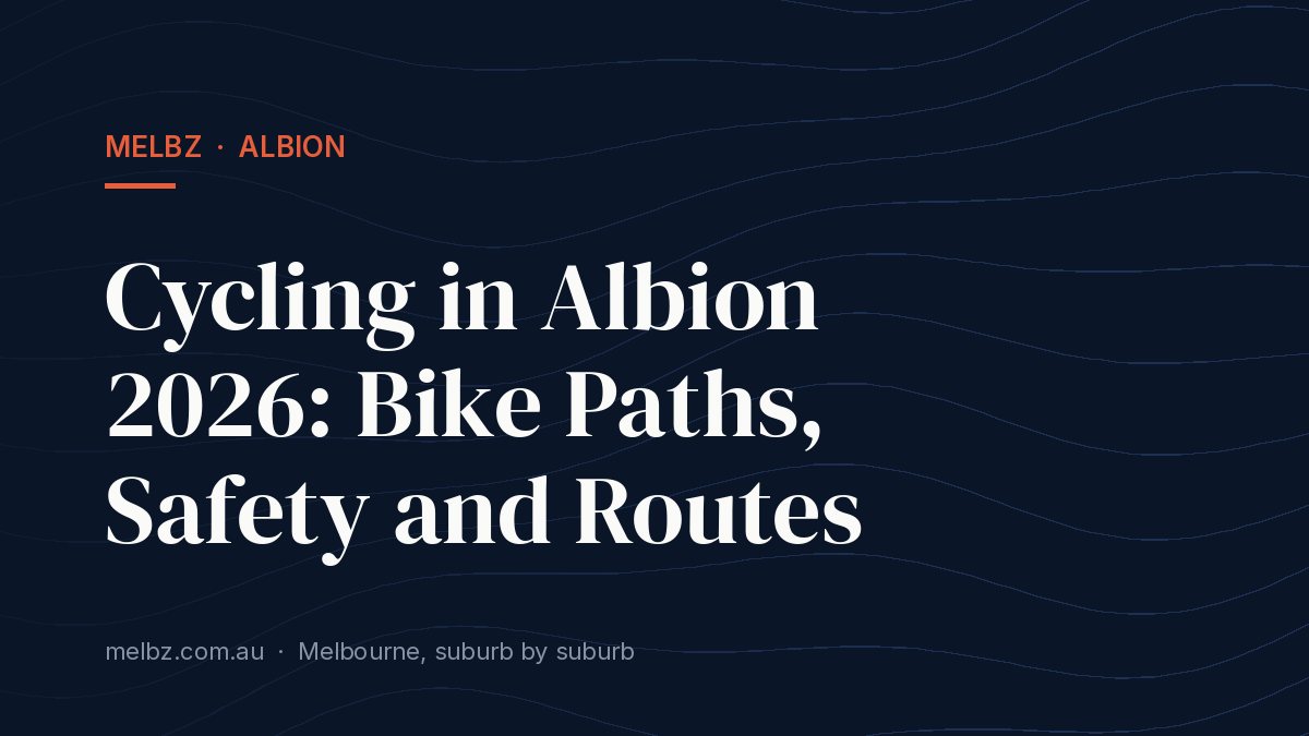 Title card: Cycling in Albion 2026: Bike Paths, Safety and Routes
