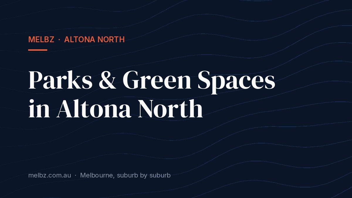Title card: Parks & Green Spaces in Altona North