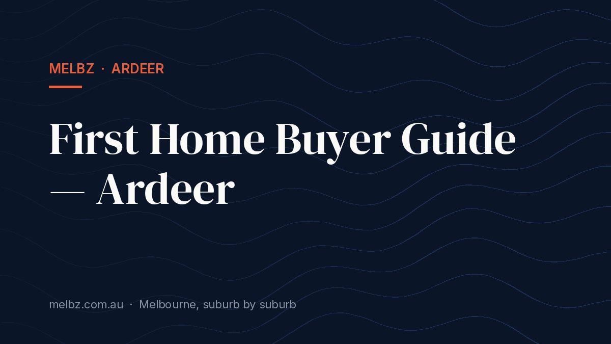 Title card: First Home Buyer Guide — Ardeer