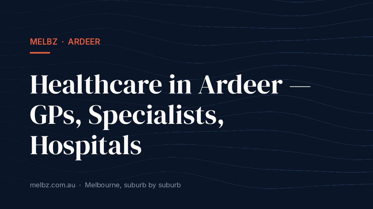 Title card: Healthcare in Ardeer — GPs, Specialists, Hospitals