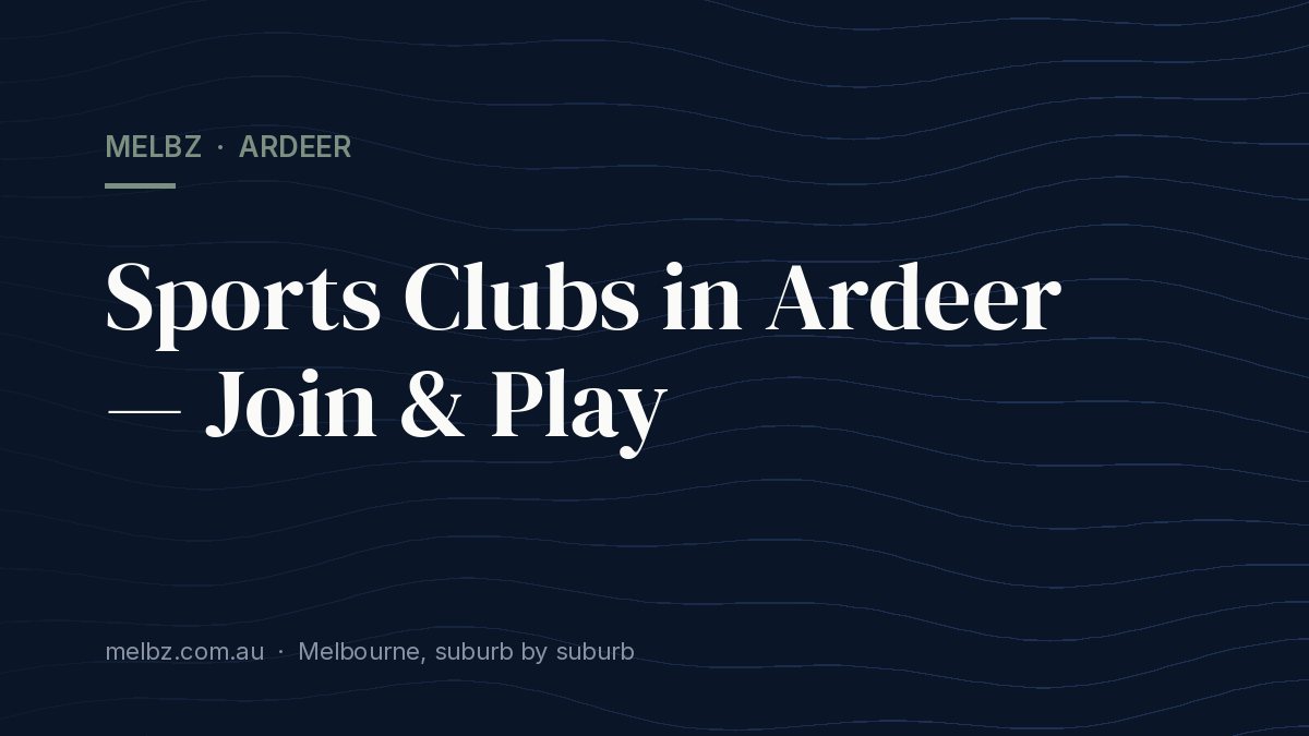 Title card: Sports Clubs in Ardeer — Join & Play