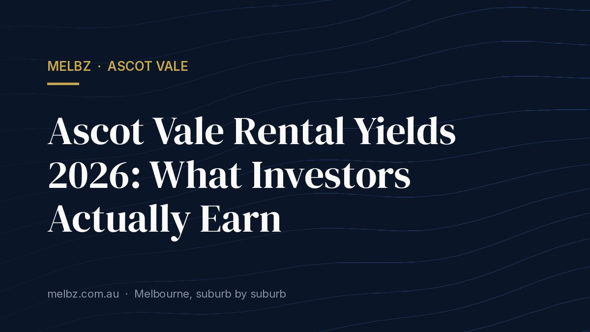 Title card: Ascot Vale Rental Yields 2026: What Investors Actually Earn