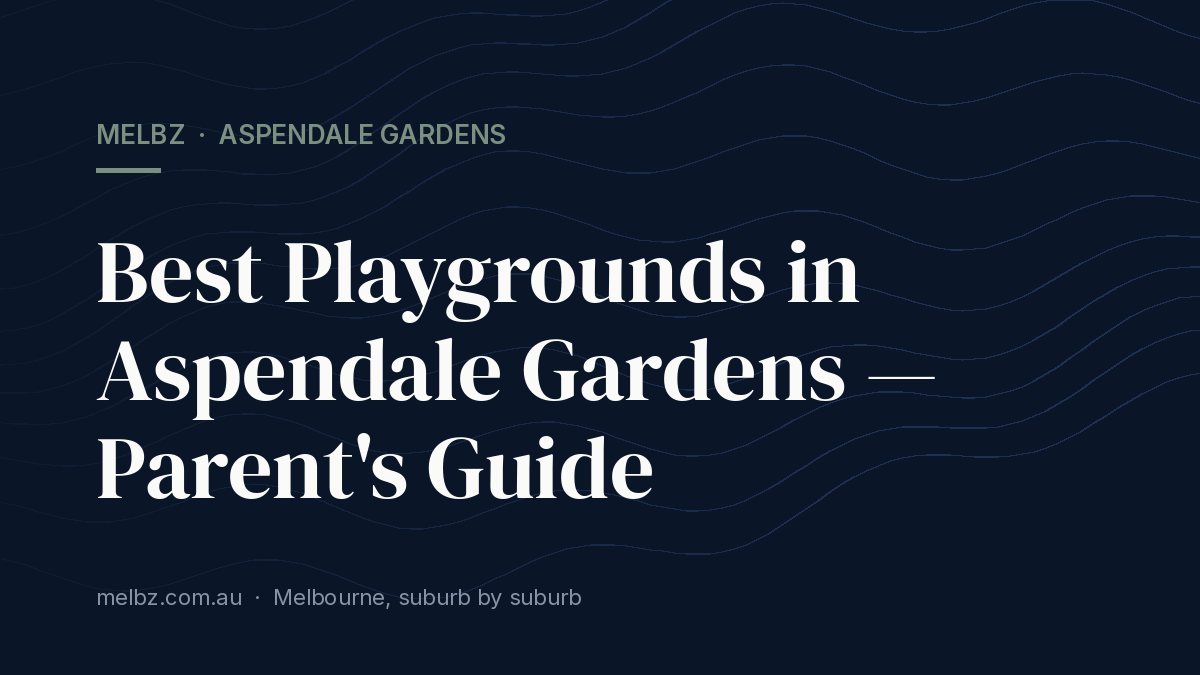 Title card: Best Playgrounds in Aspendale Gardens — Parent's Guide