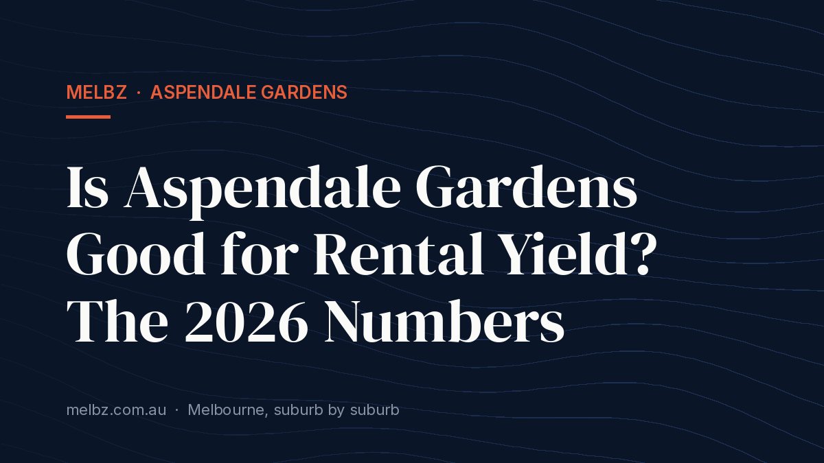 Title card: Is Aspendale Gardens Good for Rental Yield? The 2026 Numbers