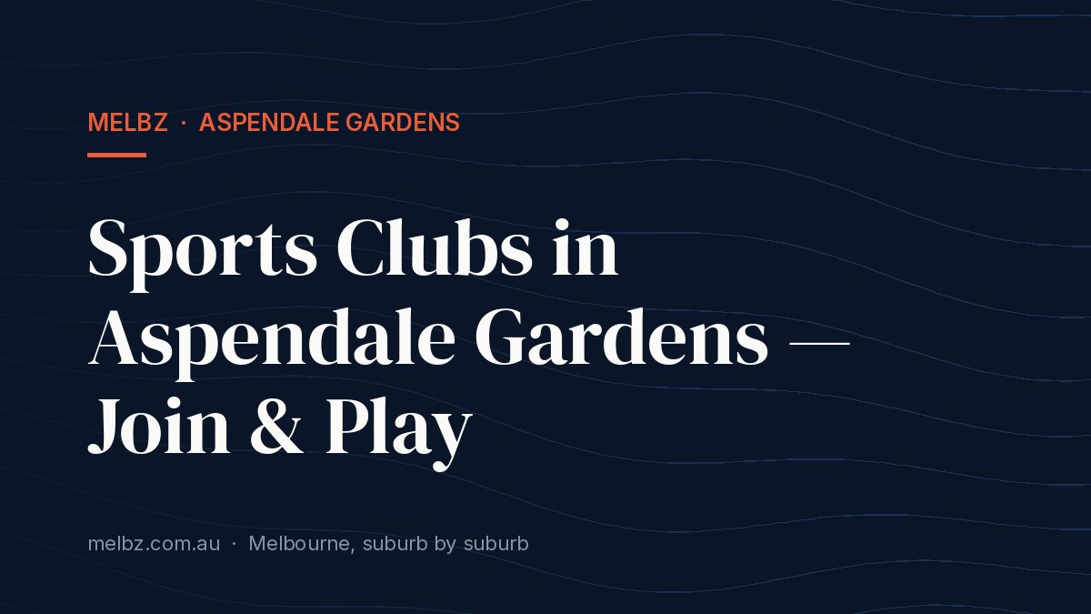 Title card: Sports Clubs in Aspendale Gardens — Join & Play