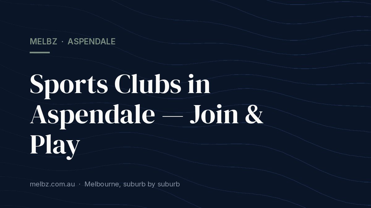 Title card: Sports Clubs in Aspendale — Join & Play