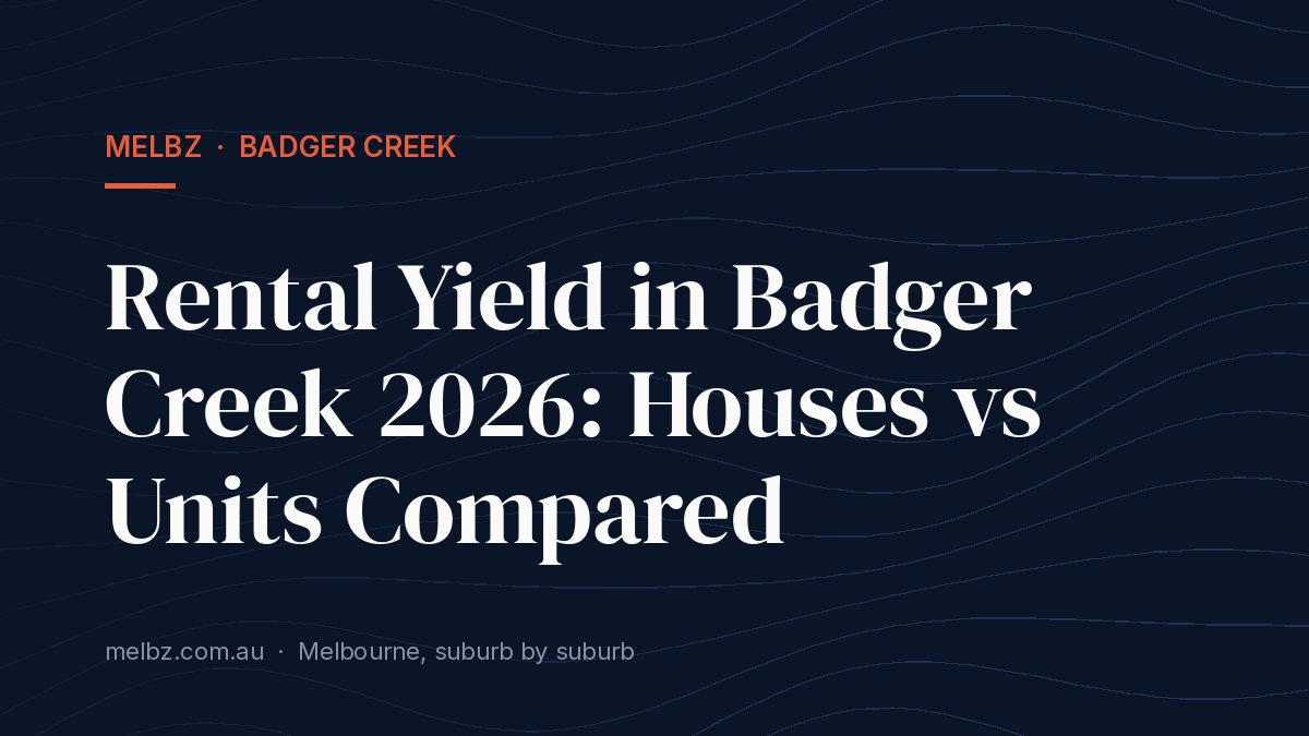Title card: Rental Yield in Badger Creek 2026: Houses vs Units Compared