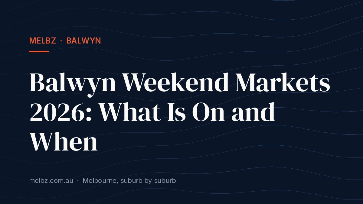Title card: Balwyn Weekend Markets 2026: What Is On and When