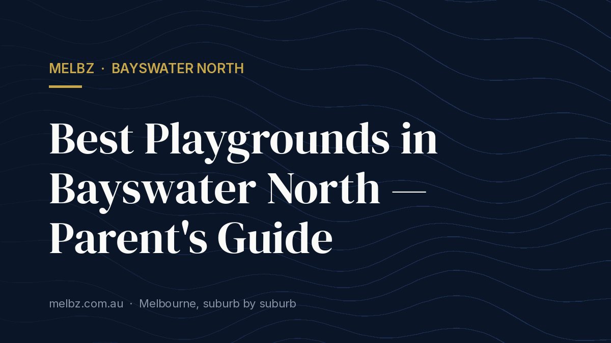 Title card: Best Playgrounds in Bayswater North — Parent's Guide