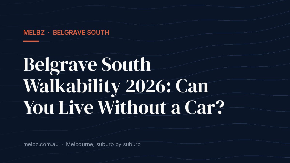 Title card: Belgrave South Walkability 2026: Can You Live Without a Car?