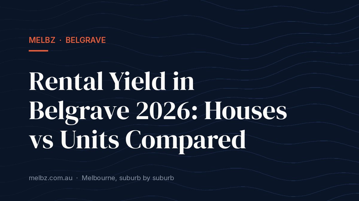 Title card: Rental Yield in Belgrave 2026: Houses vs Units Compared
