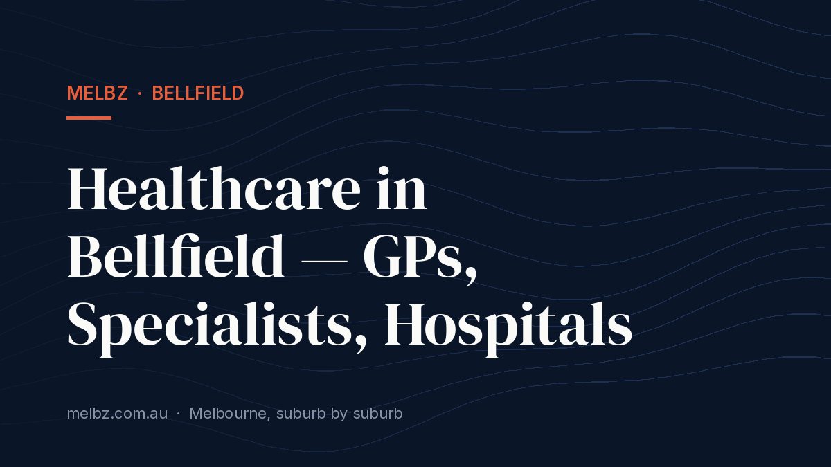 Title card: Healthcare in Bellfield — GPs, Specialists, Hospitals