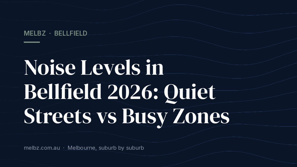 Title card: Noise Levels in Bellfield 2026: Quiet Streets vs Busy Zones