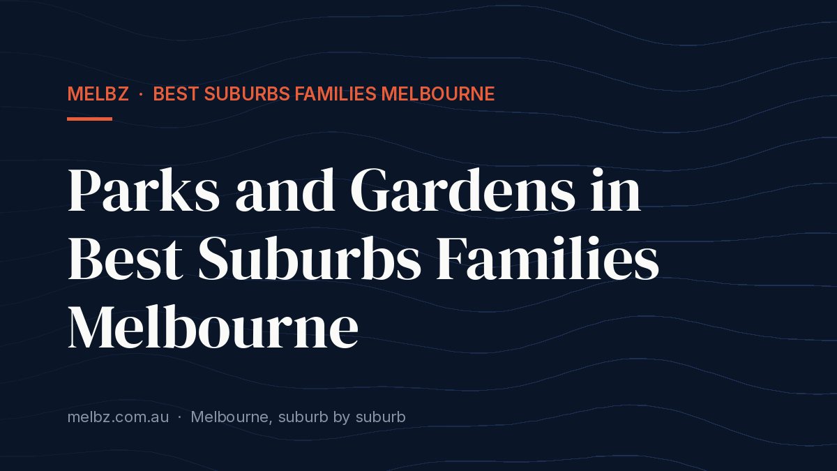 Title card: Parks and Gardens in Best Suburbs Families Melbourne