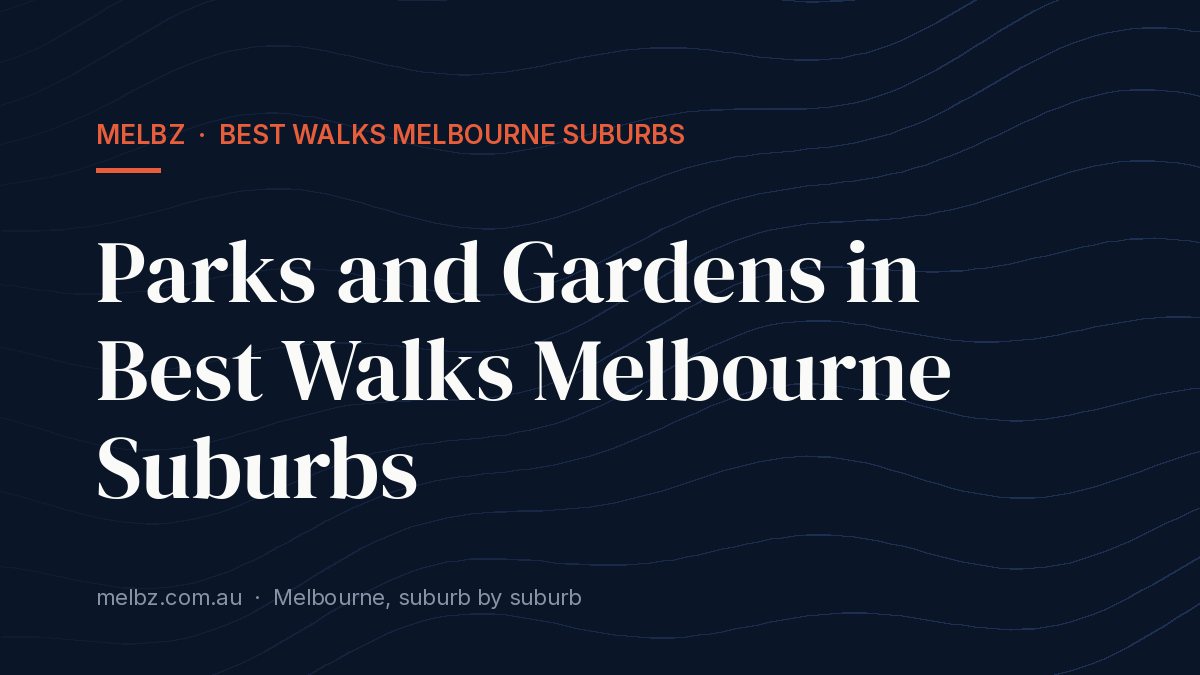 Title card: Parks and Gardens in Best Walks Melbourne Suburbs