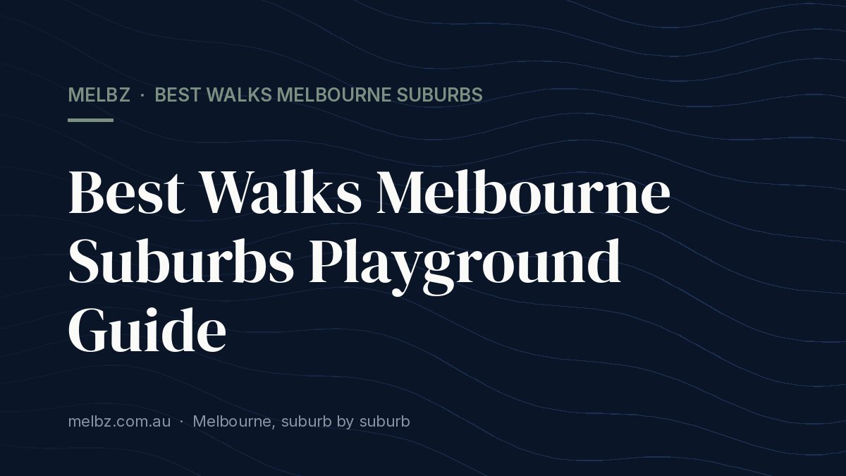 Title card: Best Walks Melbourne Suburbs Playground Guide
