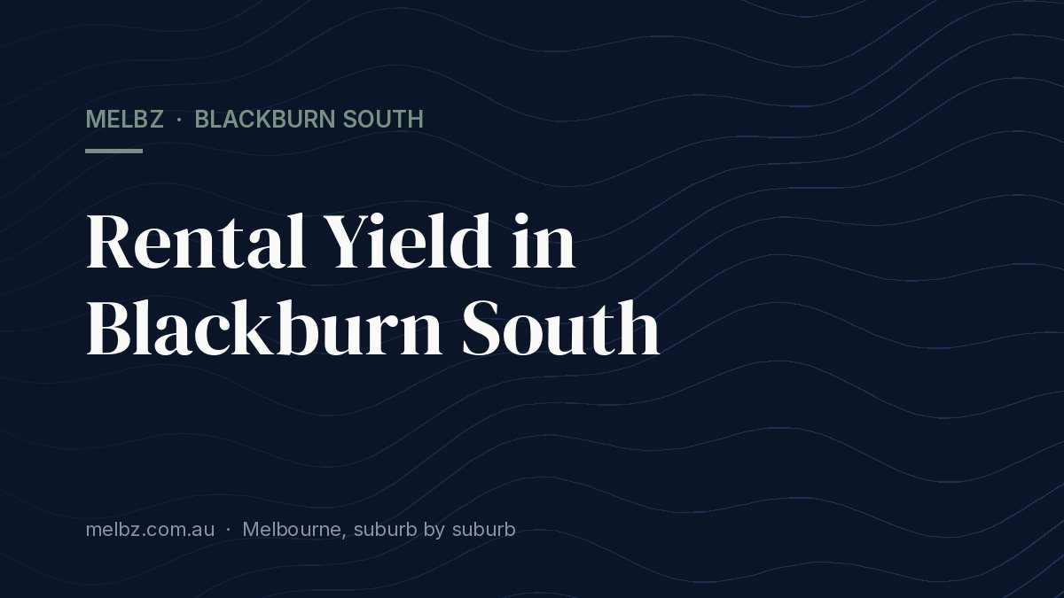 Title card: Rental Yield in Blackburn South