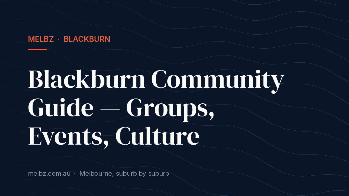 Title card: Blackburn Community Guide — Groups, Events, Culture