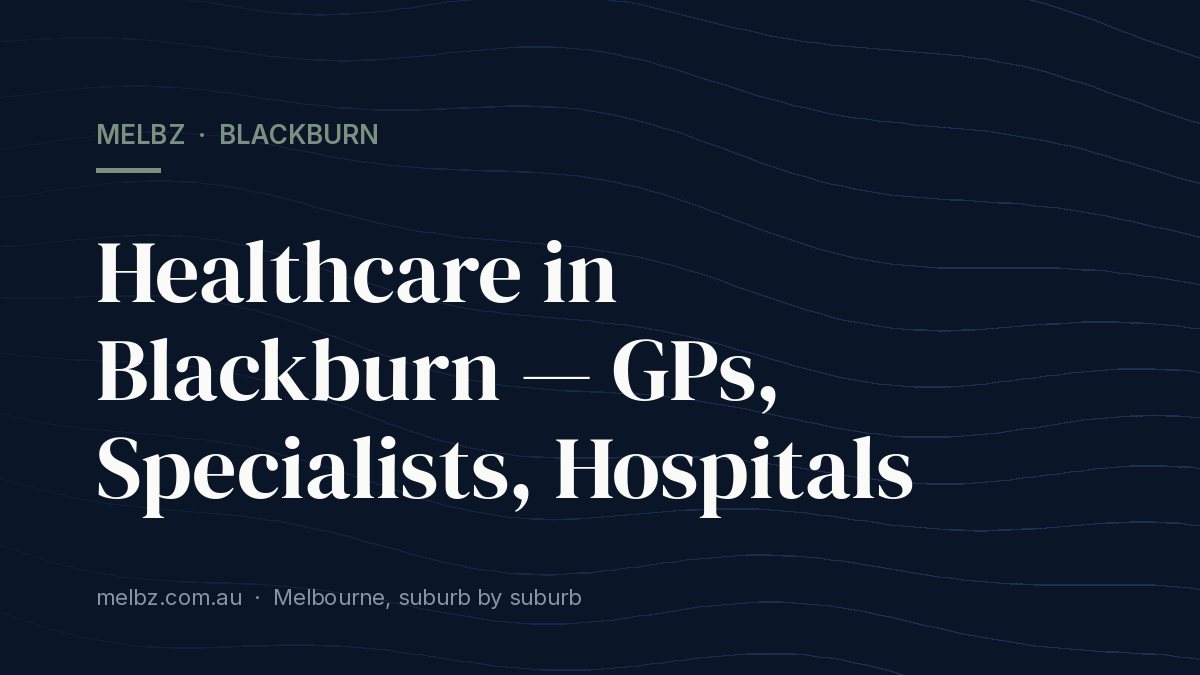 Title card: Healthcare in Blackburn — GPs, Specialists, Hospitals