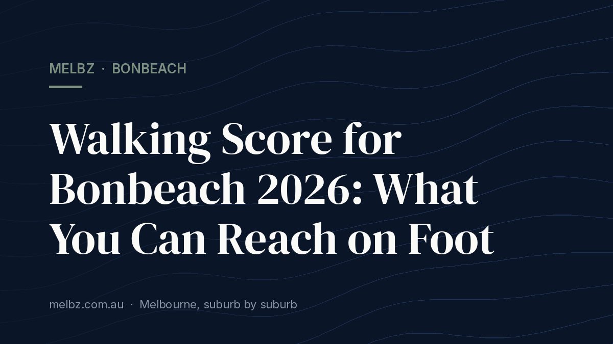 Title card: Walking Score for Bonbeach 2026: What You Can Reach on Foot