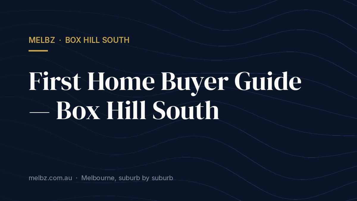 Title card: First Home Buyer Guide — Box Hill South