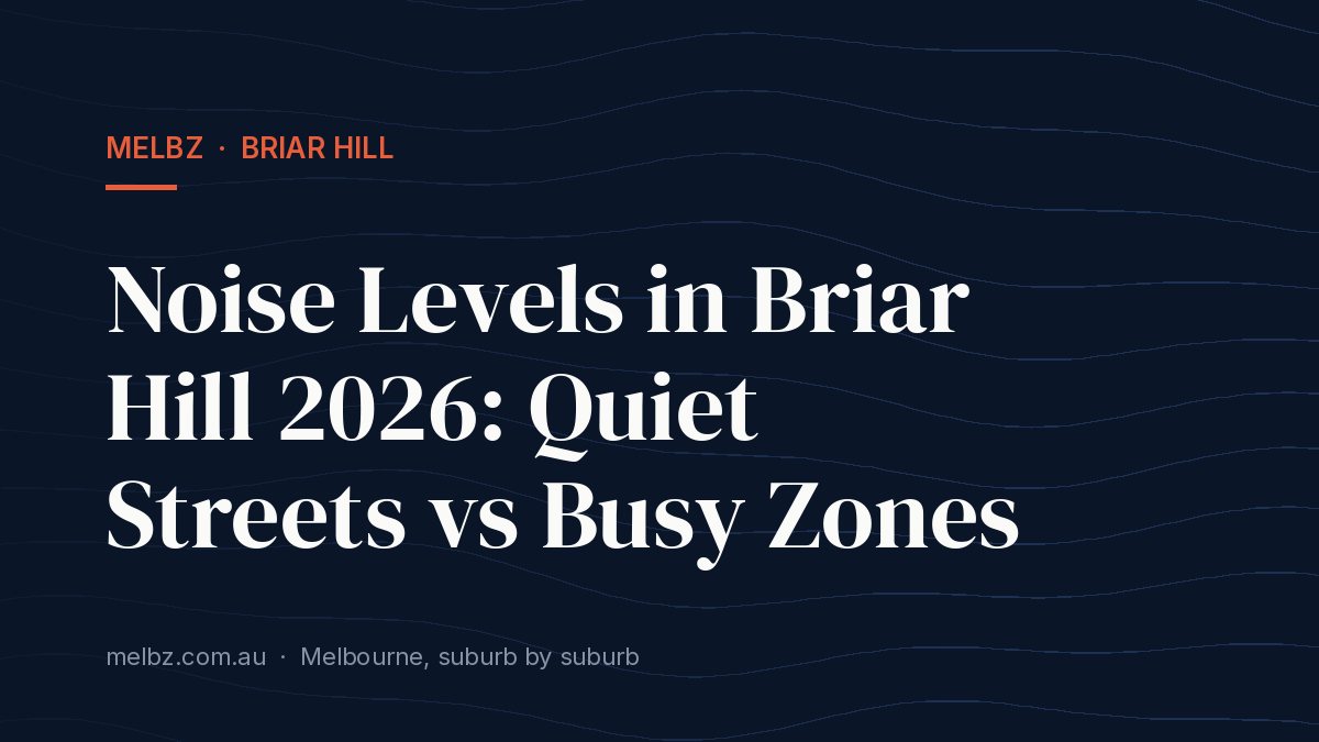 Title card: Noise Levels in Briar Hill 2026: Quiet Streets vs Busy Zones