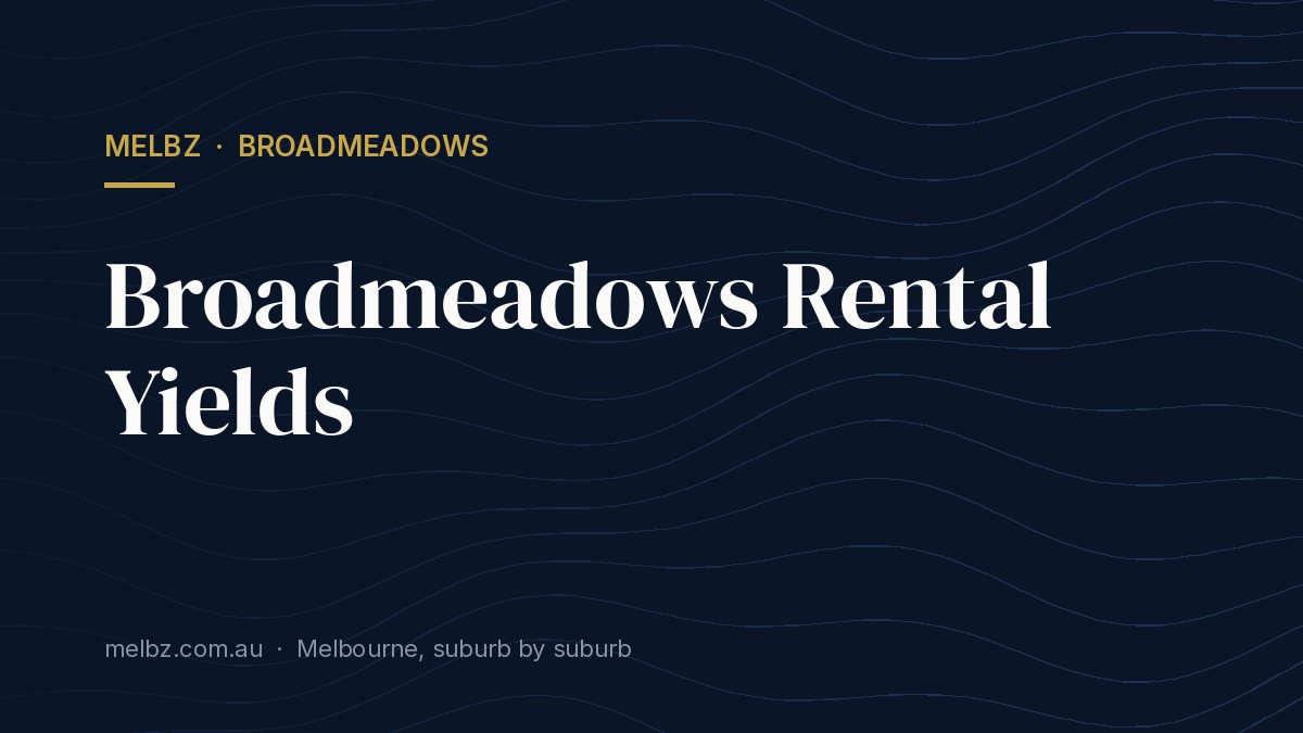 Title card: Broadmeadows Rental Yields