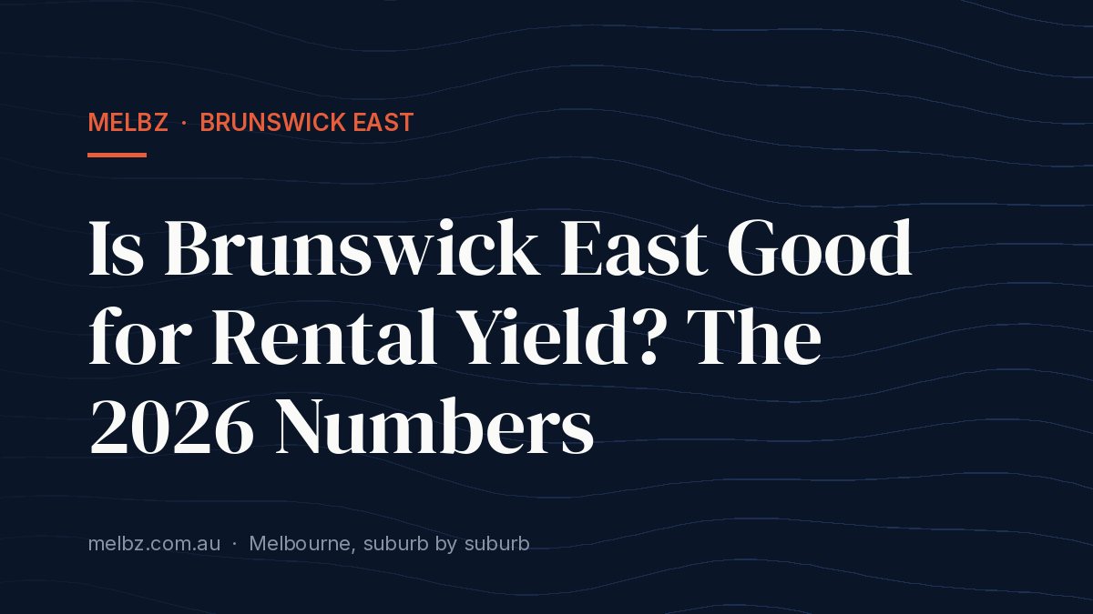Title card: Is Brunswick East Good for Rental Yield? The 2026 Numbers