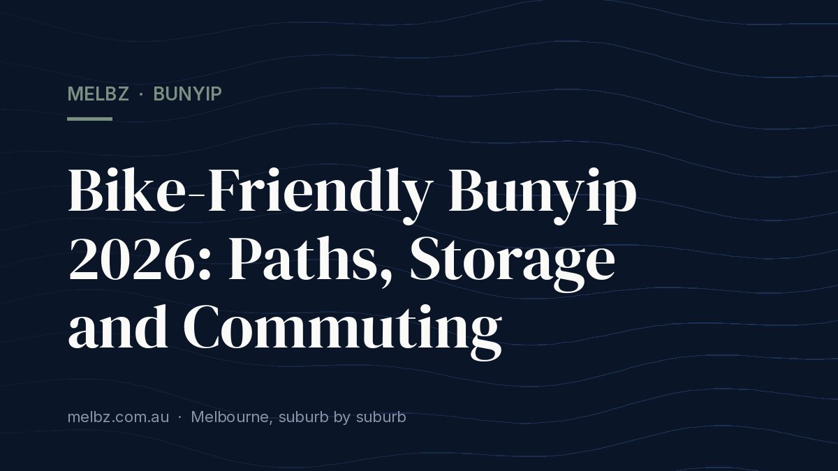 Title card: Bike-Friendly Bunyip 2026: Paths, Storage and Commuting