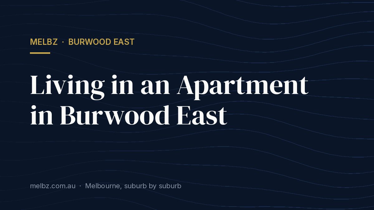 Title card: Living in an Apartment in Burwood East