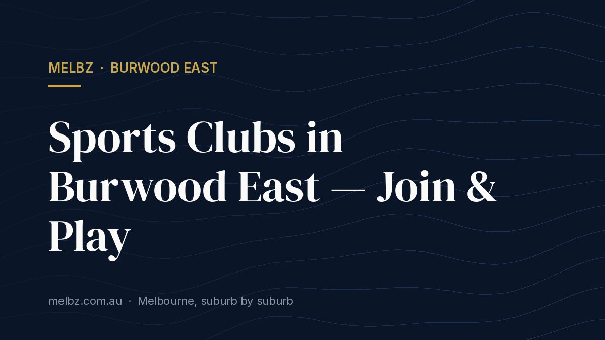 Title card: Sports Clubs in Burwood East — Join & Play