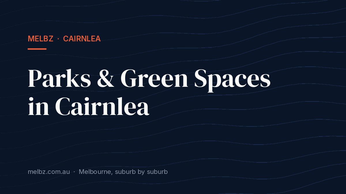 Title card: Parks & Green Spaces in Cairnlea