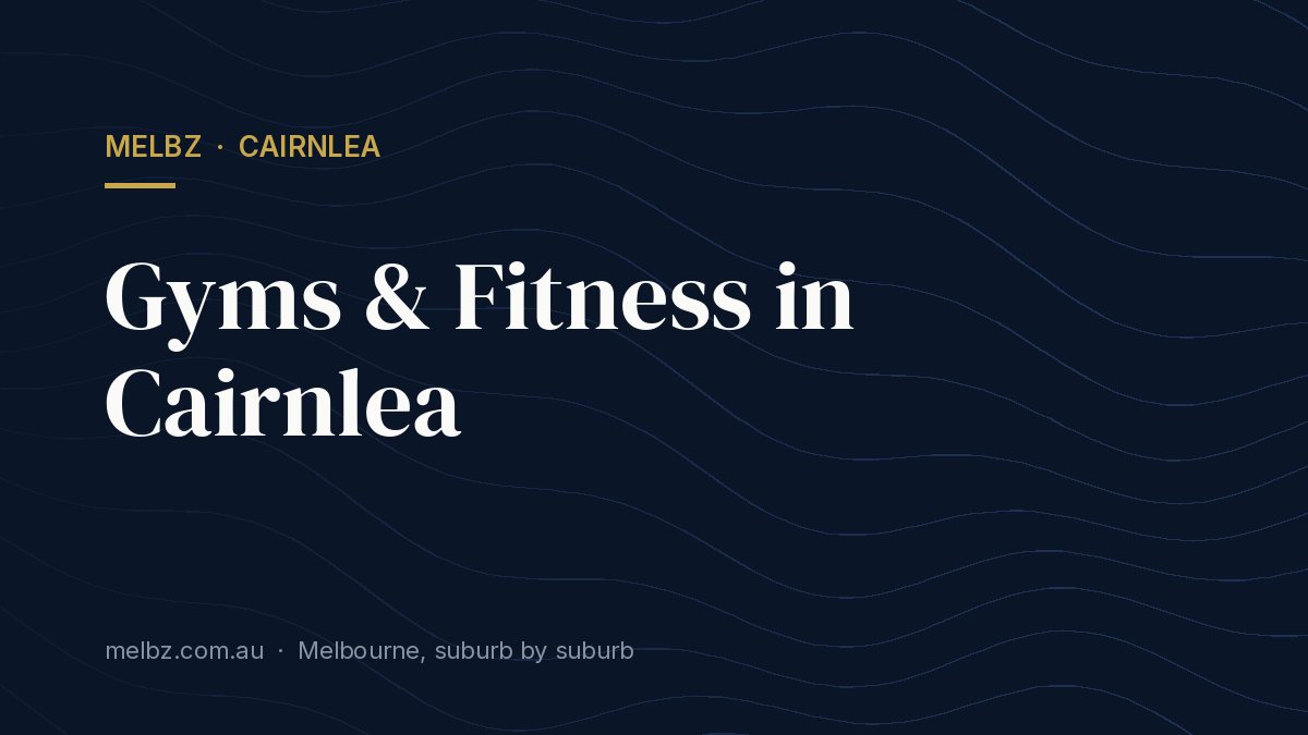 Title card: Gyms & Fitness in Cairnlea
