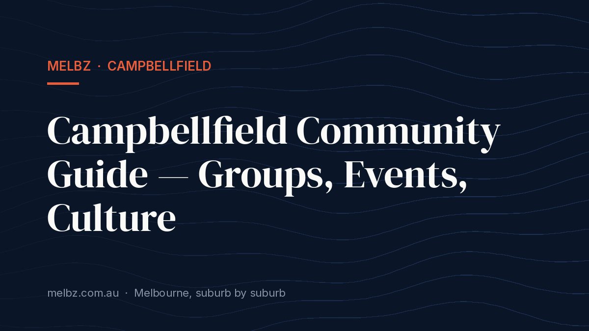Title card: Campbellfield Community Guide — Groups, Events, Culture