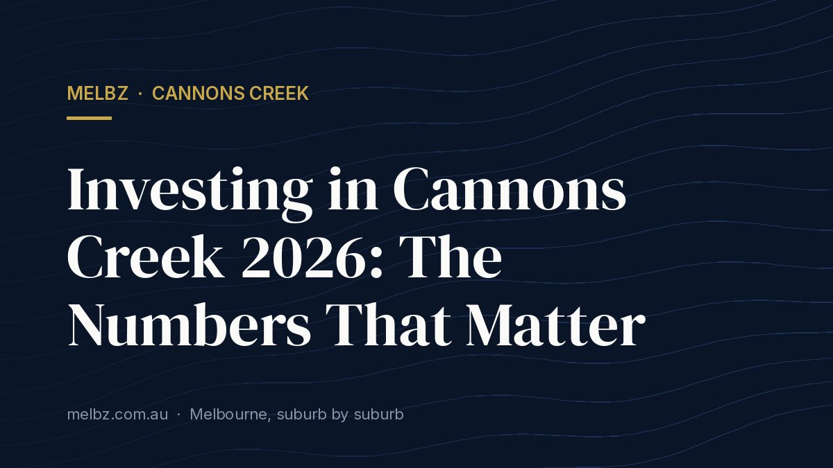Title card: Investing in Cannons Creek 2026: The Numbers That Matter