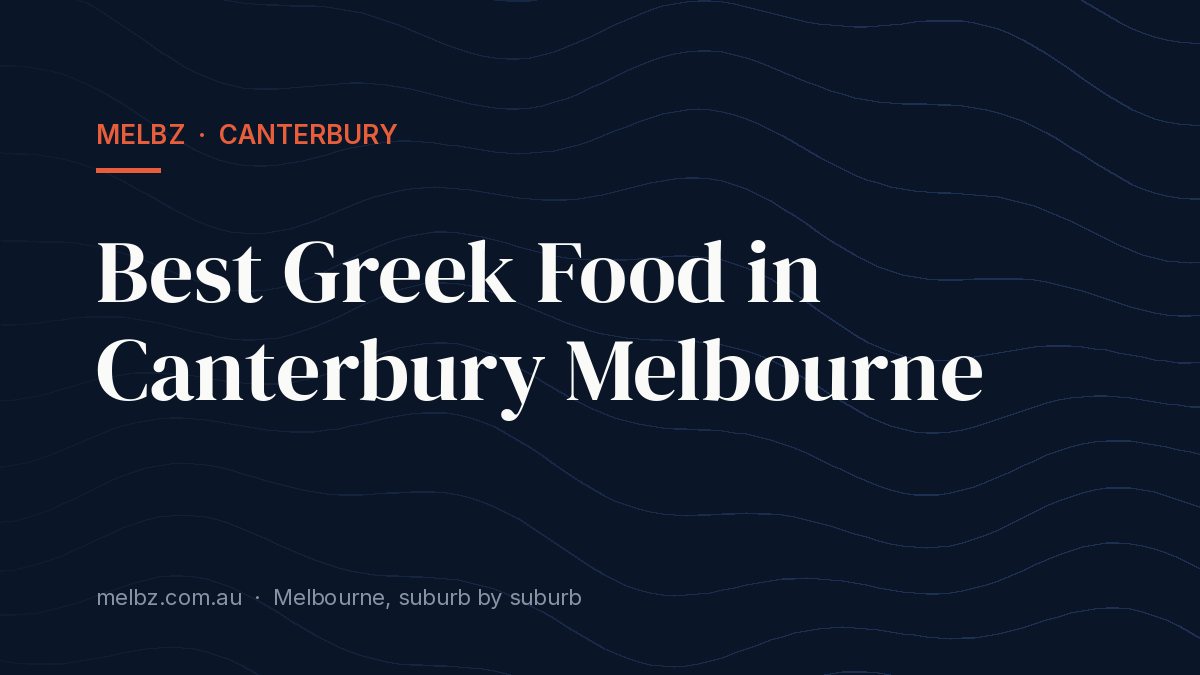 Title card: Best Greek Food in Canterbury Melbourne