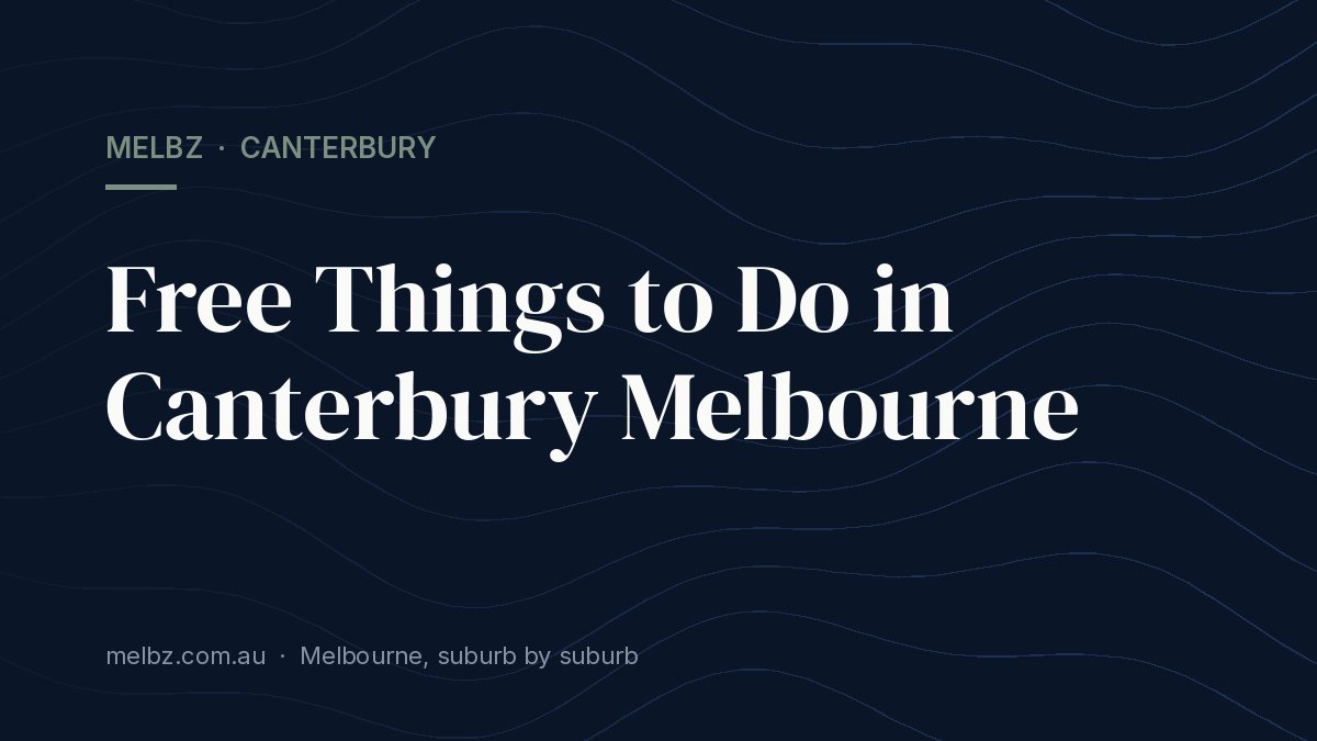 Title card: Free Things to Do in Canterbury Melbourne