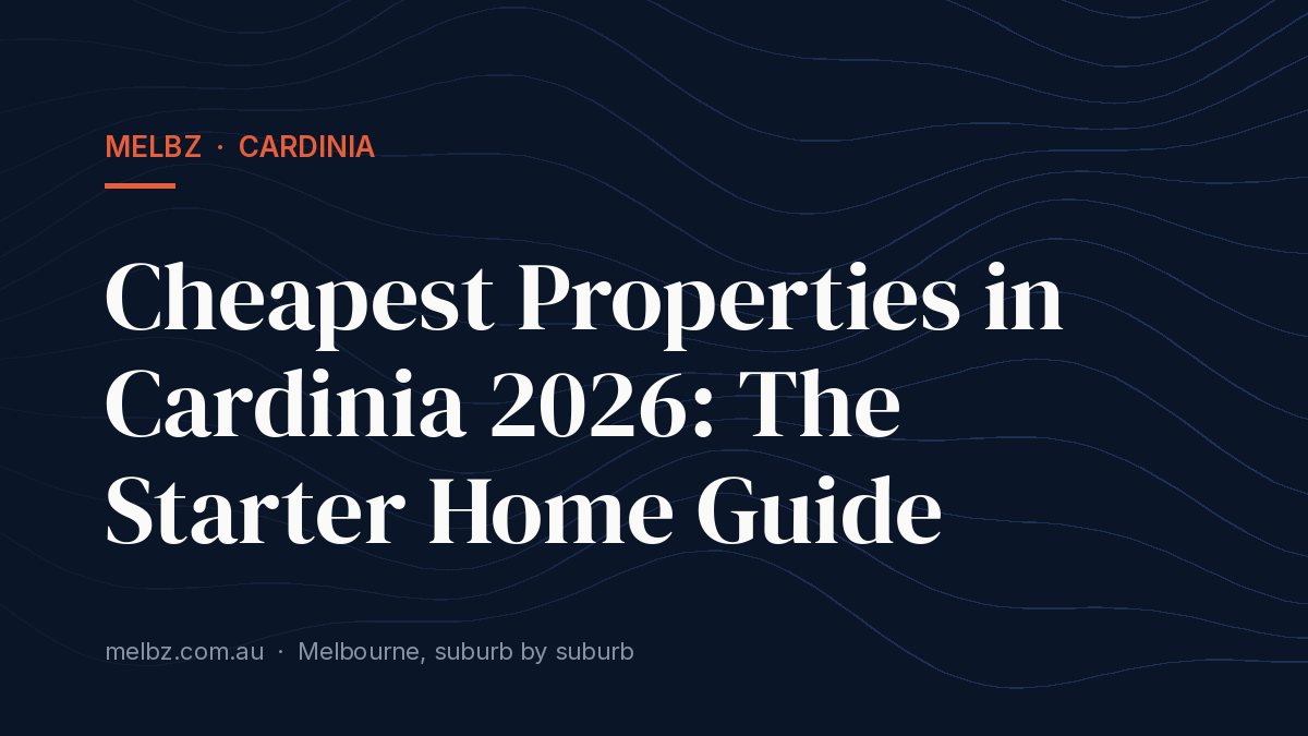 Title card: Cheapest Properties in Cardinia 2026: The Starter Home Guide