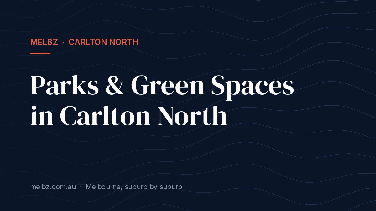 Title card: Parks & Green Spaces in Carlton North