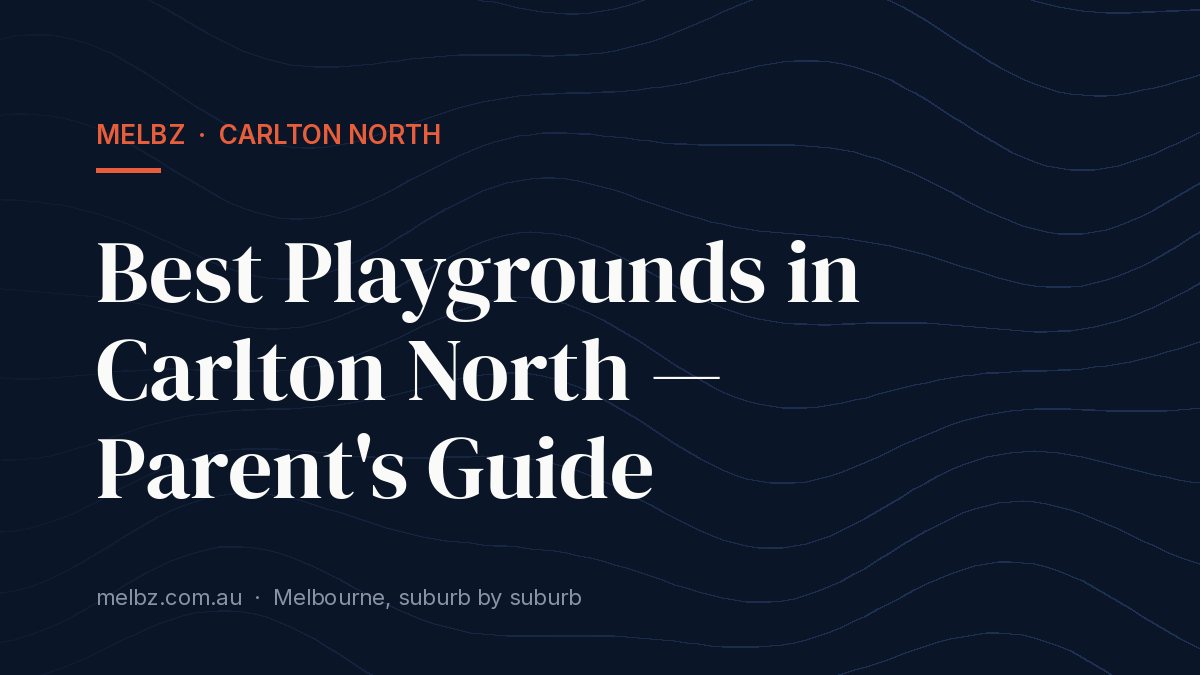 Title card: Best Playgrounds in Carlton North — Parent's Guide