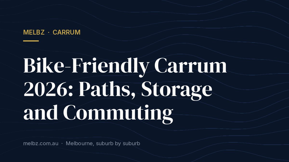 Title card: Bike-Friendly Carrum 2026: Paths, Storage and Commuting