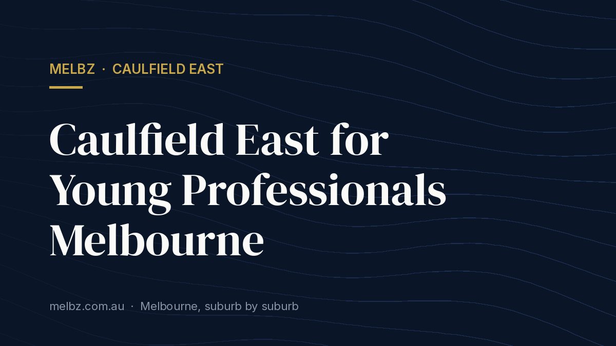 Title card: Caulfield East for Young Professionals Melbourne