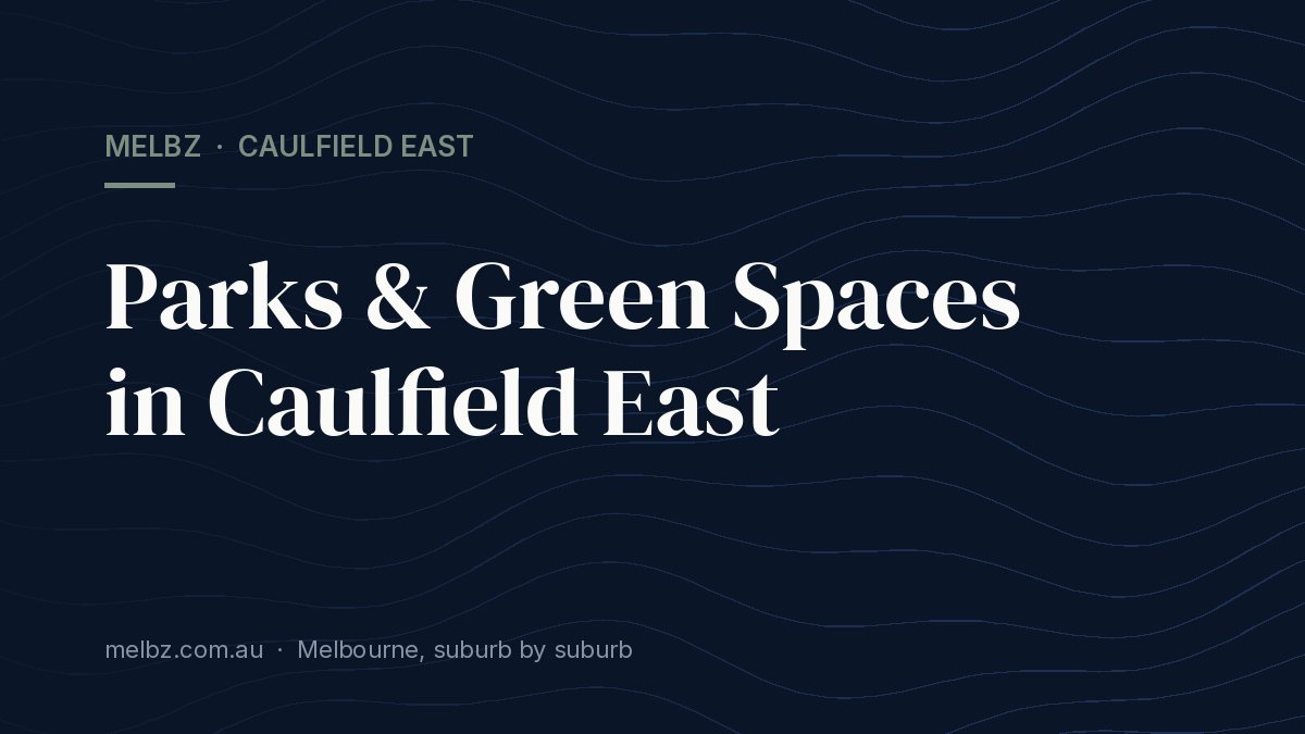 Title card: Parks & Green Spaces in Caulfield East