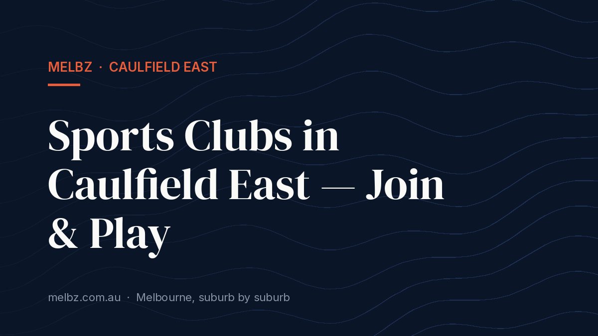 Title card: Sports Clubs in Caulfield East — Join & Play