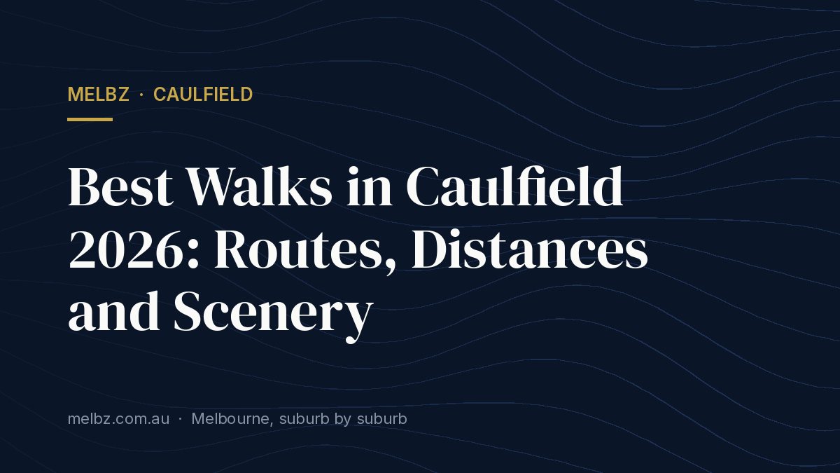 Title card: Best Walks in Caulfield 2026: Routes, Distances and Scenery