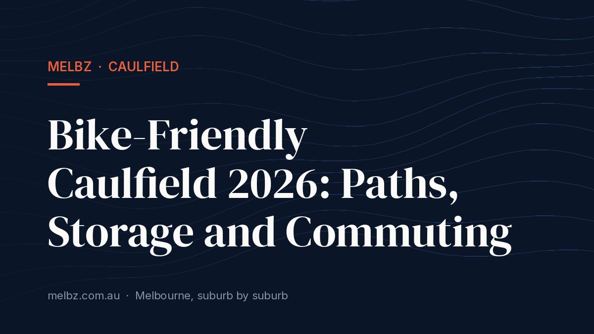 Title card: Bike-Friendly Caulfield 2026: Paths, Storage and Commuting