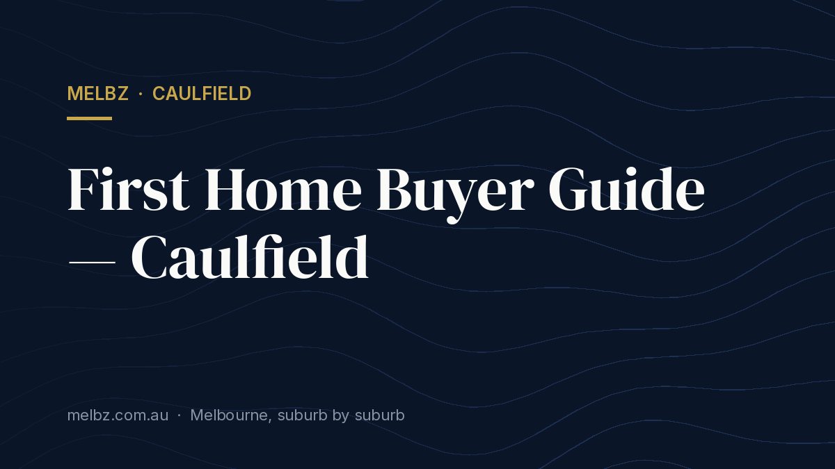 Title card: First Home Buyer Guide — Caulfield
