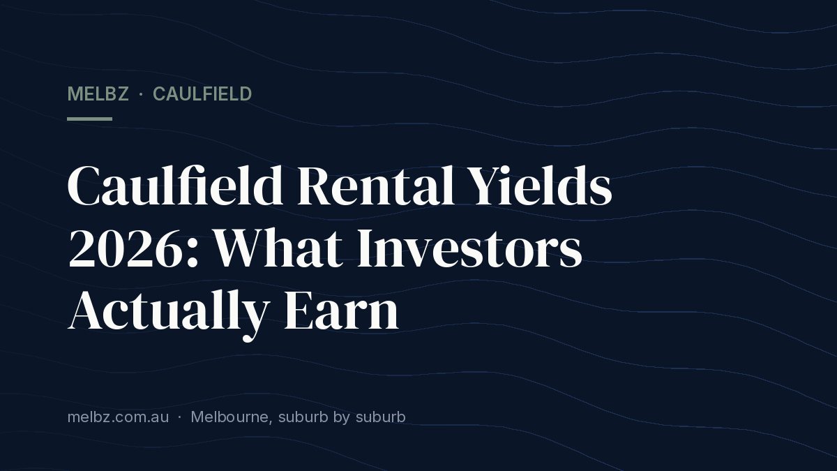 Title card: Caulfield Rental Yields 2026: What Investors Actually Earn