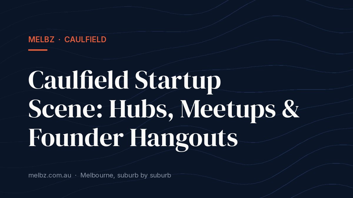 Title card: Caulfield Startup Scene: Hubs, Meetups & Founder Hangouts