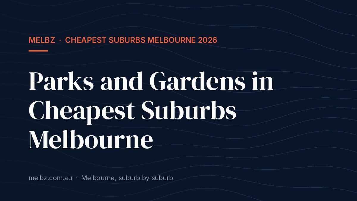 Title card: Parks and Gardens in Cheapest Suburbs Melbourne